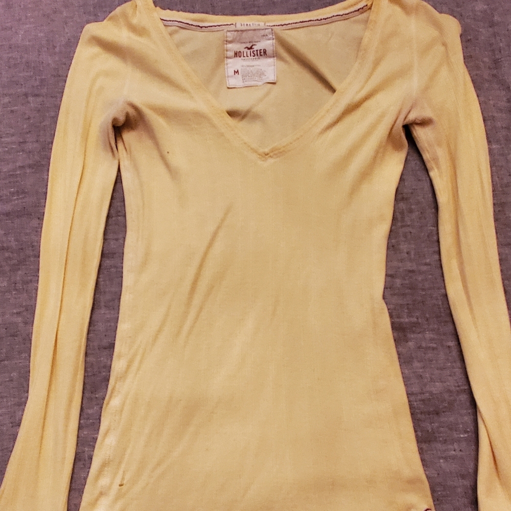 Hollister yellow long sleeve shirt